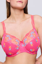 Hot pink Prima Donna Carla Luna full cup underwire bra featuring elegant lace detailing