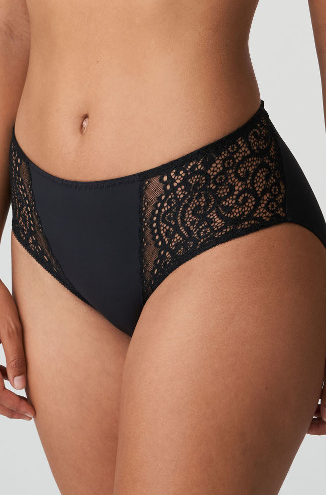 Black bikini brief with soft fabric and comfortable fit by Primadonna