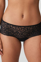 Black hotpants briefs by Primadonna, featuring a comfortable fit and stylish design, available in multiple sizes.