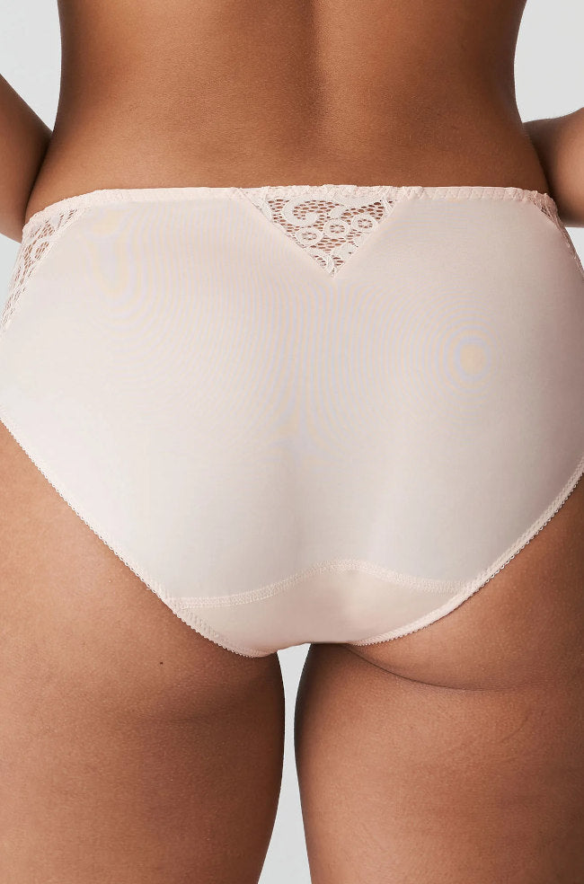 Silky tan I Do bikini brief by Primadonna, featuring a comfortable cut and soft material, available in multiple sizes.