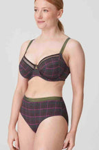 Primadonna Princes Bay hot pants in Italian check pattern, size XS, made from comfortable underwear fabric, front view.