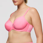 Primadonna Twist Twixie full cup bra in happy pink with underwire support and lace detailing, designed for comfort and style.
