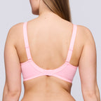 Primadonna Montara underwire bra in pink with lace cups and adjustable straps, designed for support and comfort.