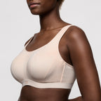 Primadonna non-padded wired sports bra in black, featuring breathable fabric and supportive design for activewear.