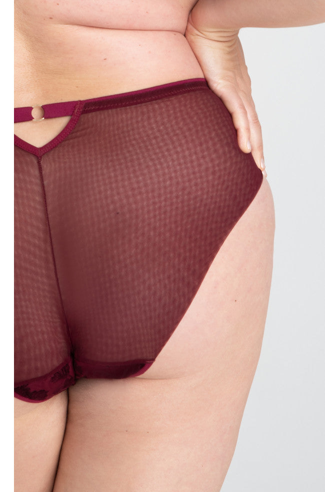 Samanta Adelina Midi Brief in Ruby, 2XL size, soft underwear with a smooth fit and vibrant ruby color.