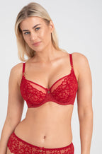 Crimson Emma UW Balcony Bra by Samanta in D Cup with elegant lace detailing and supportive balconnet style