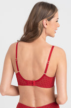 Crimson Emma UW Balcony Bra by Samanta with balconnet style and D cup sizing