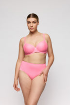 Primadonna Twist Twixie full cup bra in vibrant pink, featuring smooth fabric, supportive design, and delicate lace details.
