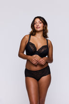 Gallipoli Underwire Plunge Bra - Black Lace