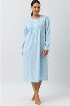 Aqua mid-length nightie by Schrank, sizes 18-26, featuring soft fabric and a comfortable design