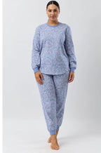 Denim cotton pajama set from SCHRANK featuring a floral print, available in sizes 22 and 24