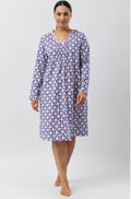 Marine paisley crochet nightie made of 100% cotton by Schrank, available in sizes 10, 12, and 14.