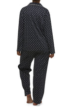 Midnight blue soft cotton-polyester pajama set with bow detail and elasticated waist by Schrank