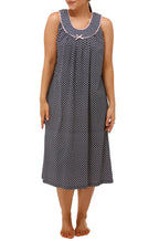 Navy sleeveless cotton nightie in size 22 by Schrank, featuring a relaxed fit.