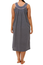 Navy sleeveless cotton nightie in size 22 by Schrank, featuring a comfortable design for sleepwear.