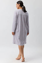 Pink paisley crochet cotton nightie by SCHRANK, showcasing delicate patterns and relaxed fit