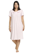 Schrank pink spot short sleeve nightie made of lightweight poly cotton, perfect for breathable sleepwear.