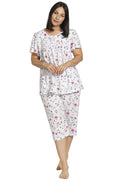 White cotton short sleeve pajama set with butterfly print, size 18 by Schrank