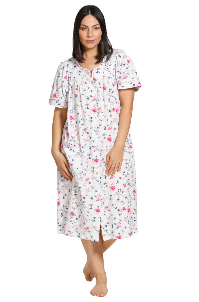 Schrank Cotton Butterfly Brunchcoat White - Lightweight Summer Robe Available in size 10 only