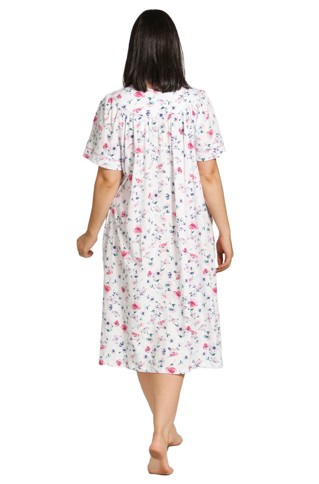 Schrank Cotton Butterfly Brunchcoat White - Lightweight Summer Robe Available in size 10 only