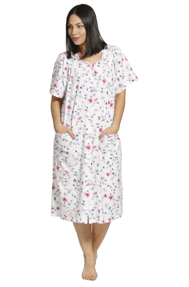 Schrank Cotton Butterfly Brunchcoat White - Lightweight Summer Robe Available in size 10 only