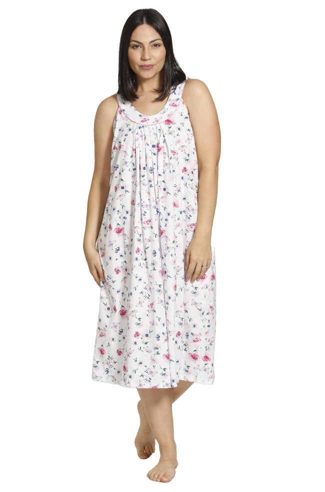 Schrank Cotton Butterfly Nightie White Sleeveless - Size 10 only