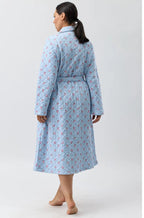 Posy Quilt Button Dressing Gown (Blue) Available in size L only