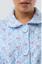 Posy Quilt Button Dressing Gown (Blue) Available in size L only