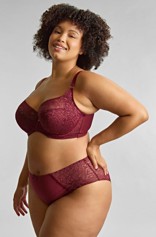 High waist control brief in cherry red by Panache, featuring full coverage and smooth fabric.