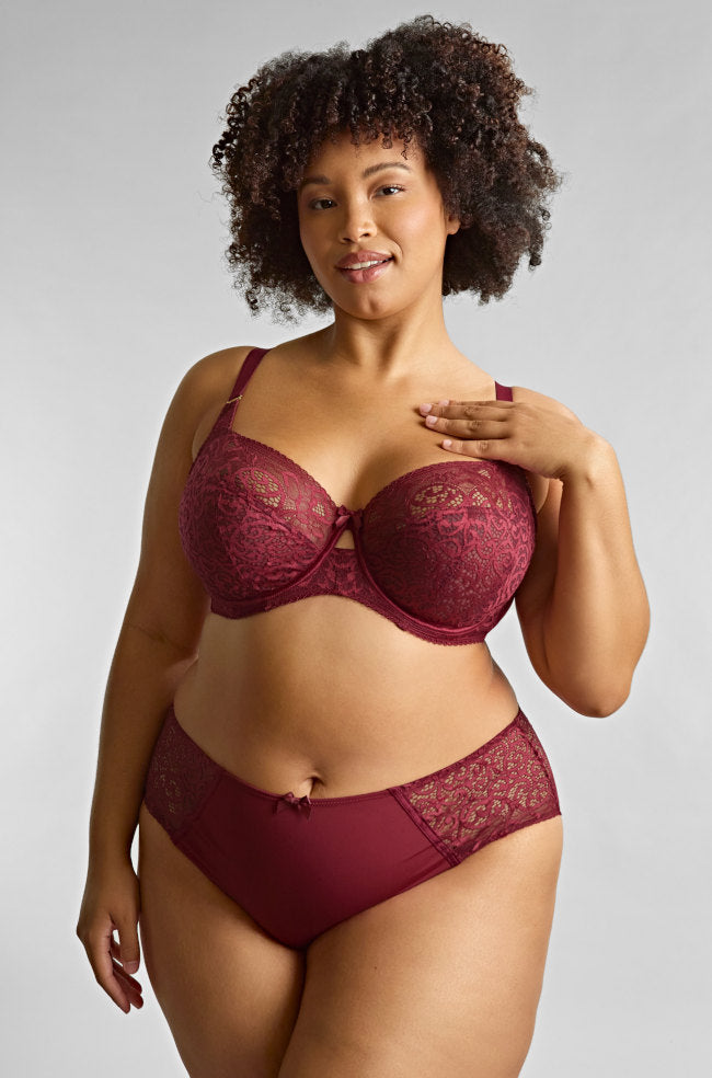 Cherry red full brief underwear by Sculptresse featuring control design for comfort and support