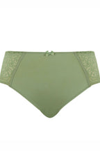 Sage green high-waisted deep brief by Sculptresse with shaping control features, size 12
