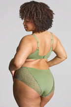 High waisted deep brief in sage green by Sculptresse, offering shaping control and full coverage.