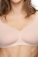 Nude wire-free bra in organic cotton, size 18DD by Susa, offering comfort and support.