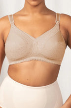 Lace Nursing Bra Nude - Drop-Down Cups Wire-Free