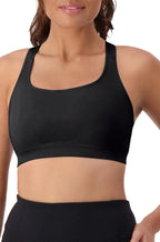The Triaction Ultra Seamfree Crop Top (Black) Available in size 14 only