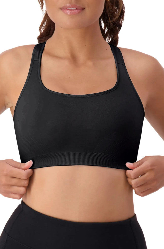 The Triaction Ultra Seamfree Crop Top (Black) Available in size 14 only