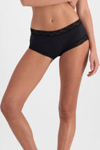 Marias Cotton Boyleg (Black) - Not Just Bras