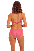 Hot pink floral lace bikini briefs by Wacoal, size S, featuring a delicate design and comfortable fit.