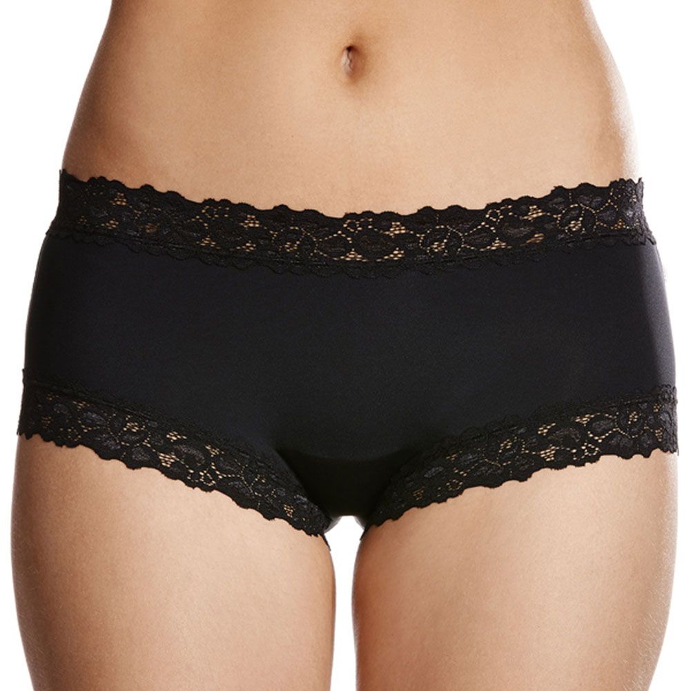 Black Jockey Parisienne Classic Boyleg Microfibre Brief undergarment displayed from the front view.