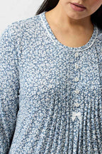 Petals Floral Viscose Jersey PJ Set - Slate Grey