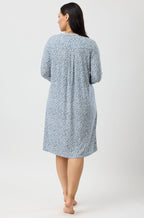 YUU Petals Nightie in slate color, 2L sleepwear with floral petal pattern, soft fabric, relaxed fit, suitable for comfortable nightwear