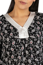 Paisley Sleep Dress (Black) Available in size M only