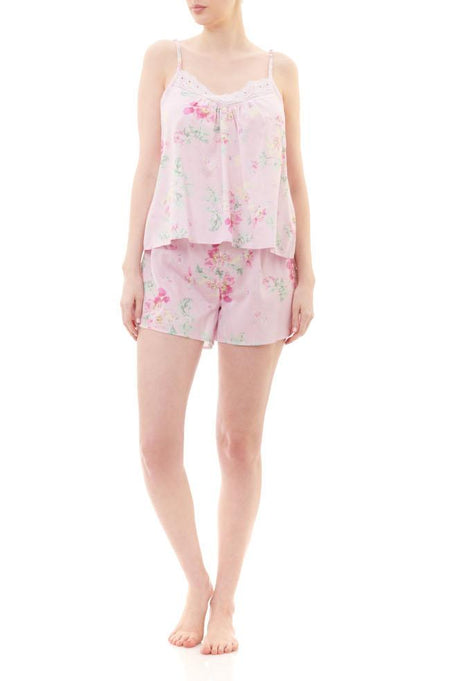 Fran Mid Length Cotton Nightie (Floral Ivory)