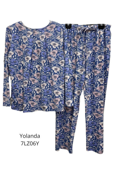 Yolanda Modal/Cotton Long PJ Set (Blueberry) Size XL left only