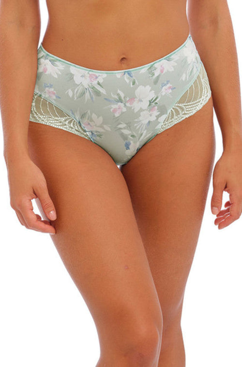 Adelle Full Brief (Mint Floral) . Available in sizes XS or 2XL.