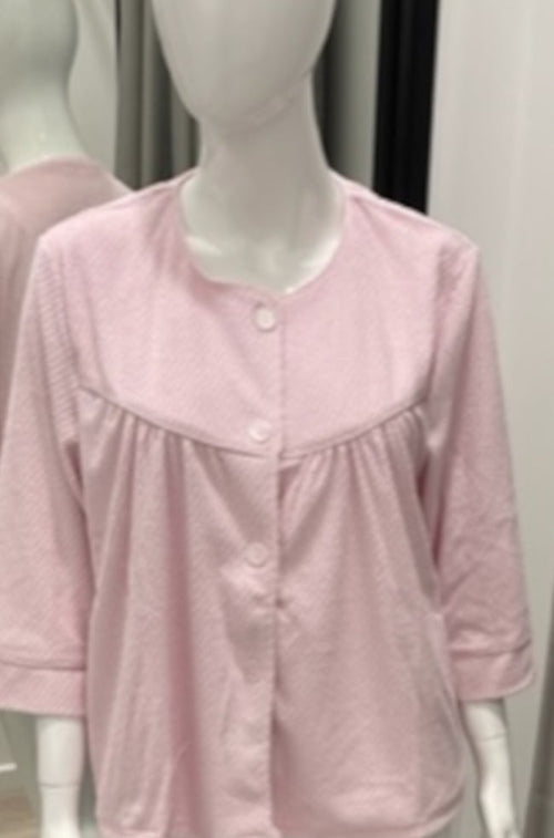 Trish Cotton Poly Bed Jacket (Pink) Available in size L only