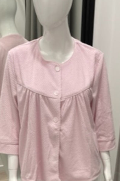 Trish Cotton Poly Bed Jacket (Pink) Available in sizes L-2XL.