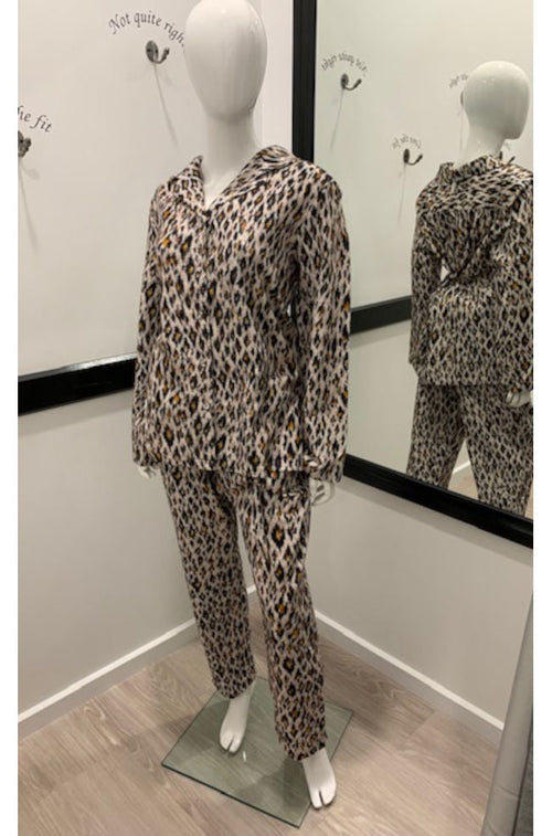 Leopard Flannelette Cotton PJ Set (Leopard)