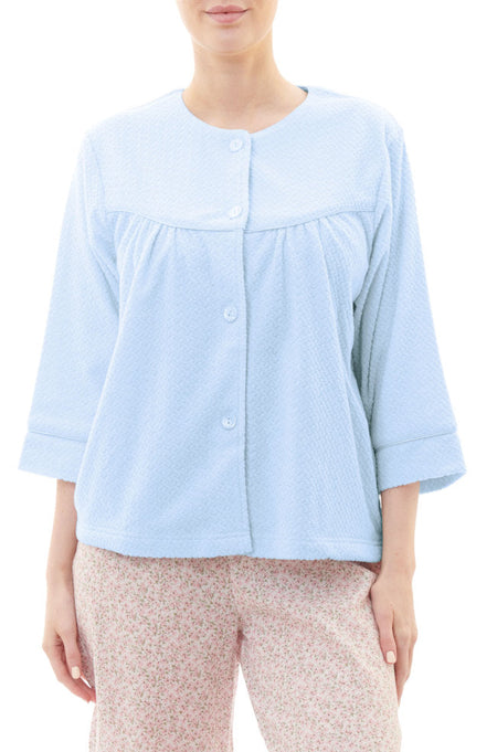 Trish Cotton Poly Bed Jacket (Pink) Available in sizes L-2XL.