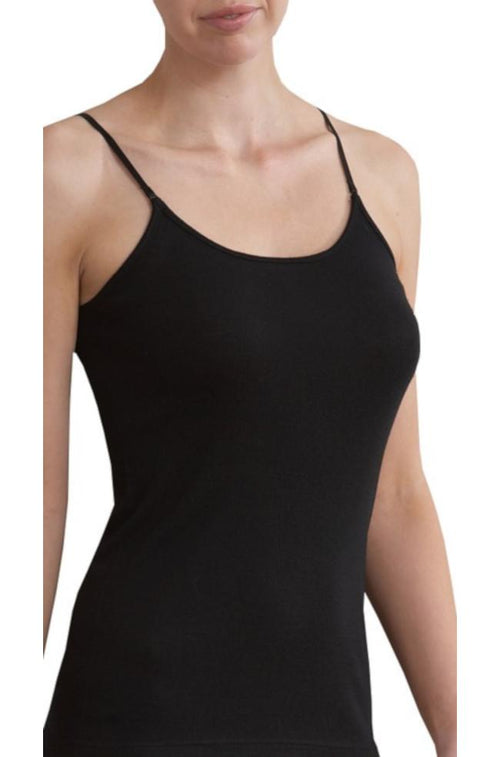 Pure 200gsm Merino Wool Ribbed Camisole (Black or Ivory)